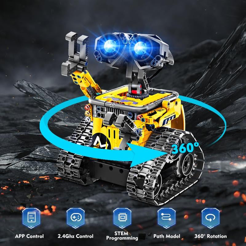 Robot Toys for Kids, 520 PCS App & Remote Control Robotics Kit, 5-In-1 RC Wall Robot, Engineer Robot & Dinosaur Building Toy, Gift for Boys & Girls 6+