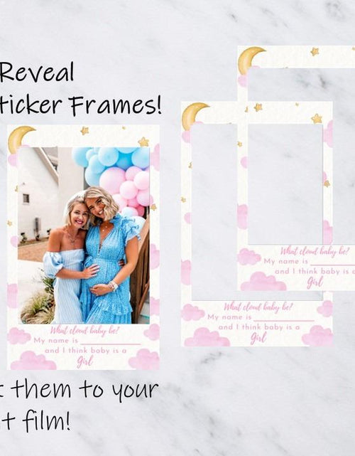 Load image into Gallery viewer, What Cloud Baby Be? Instant Film Gender Reveal Sticker Frames | Gender Reveal | Baby Shower Ideas | Baby Shower Guestbook | Gender Reveal Guestbook
