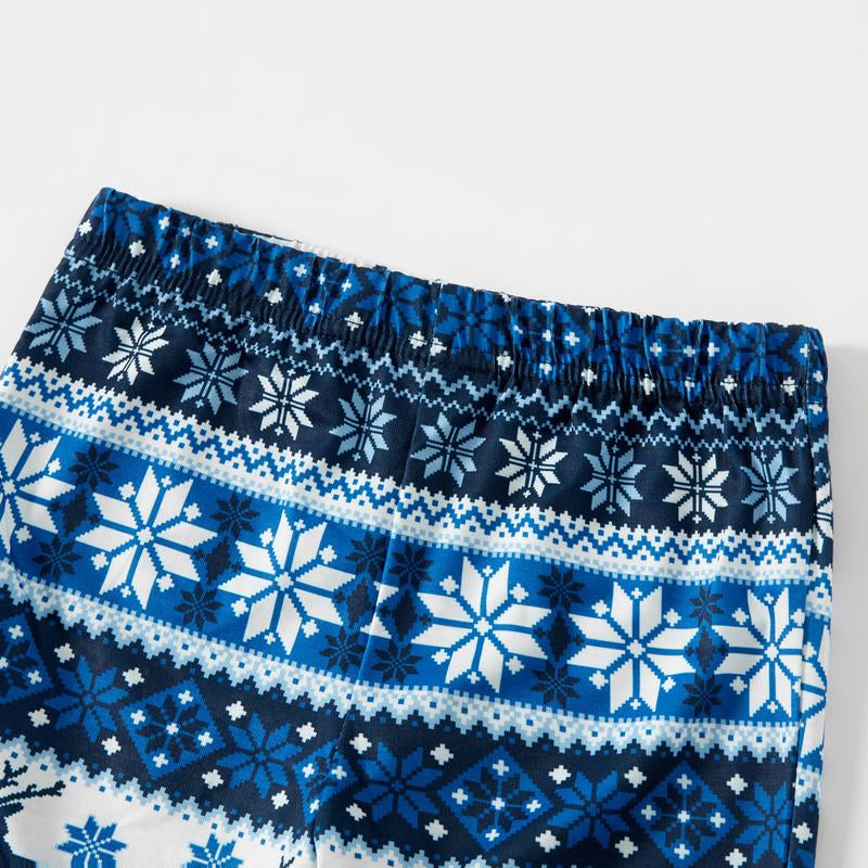 Patpat Mosaic Family Matching Letter Top Reindeer Pants Christmas Pajamas Sets (Flame Resistant) Spingtok