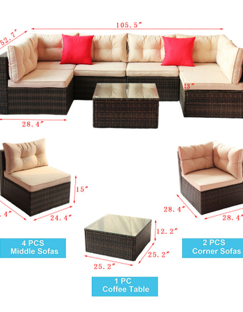 Load image into Gallery viewer, Patio Furniture Set PE Rattan Sectional Garden Furniture Corner Sofa Set
