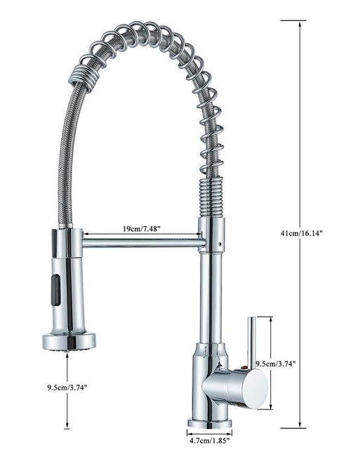 Load image into Gallery viewer, Senlesen Kitchen Faucets, Brushed Nickel Commercial Kitchen Faucet with Pull down Sprayer, Stainless Steel Kitchen Sink Faucets for 1 Hole, Single Handle Faucet for Sink Farmhouse Rv
