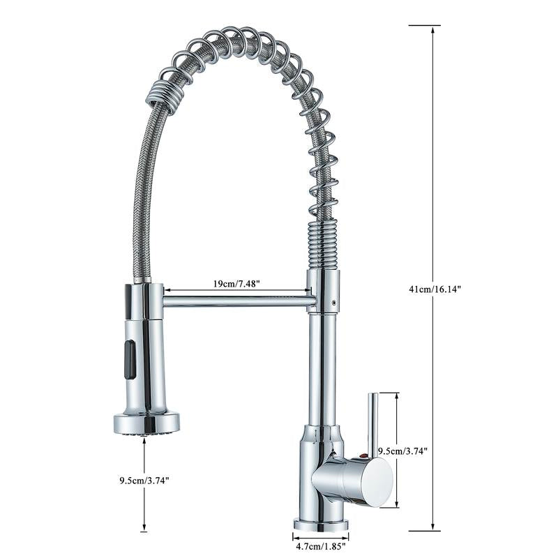 Senlesen Kitchen Faucets, Brushed Nickel Commercial Kitchen Faucet with Pull down Sprayer, Stainless Steel Kitchen Sink Faucets for 1 Hole, Single Handle Faucet for Sink Farmhouse Rv