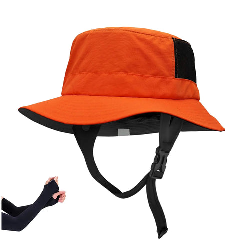 Rosyeon Surf Bucket Sun Hat - Surf Hat UPF 50+ UV Protection Waterproof Surf Sun Hat Chin Strap Surfing Fishing Water Sports | Orange