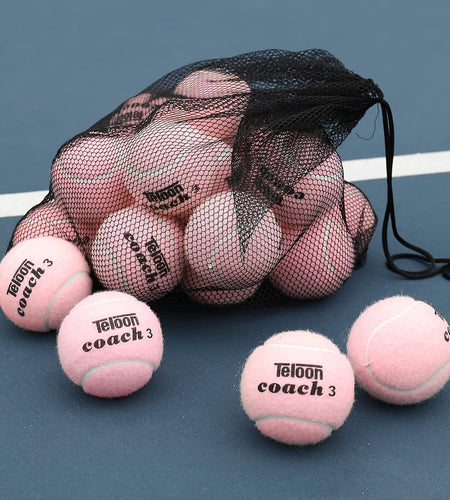 Pressure Training Tennis Balls-12 or 18 Count-Mesh Carry Bag，4 Colors Available，Pressureless Training Exercise Tennis Balls for Beginners.