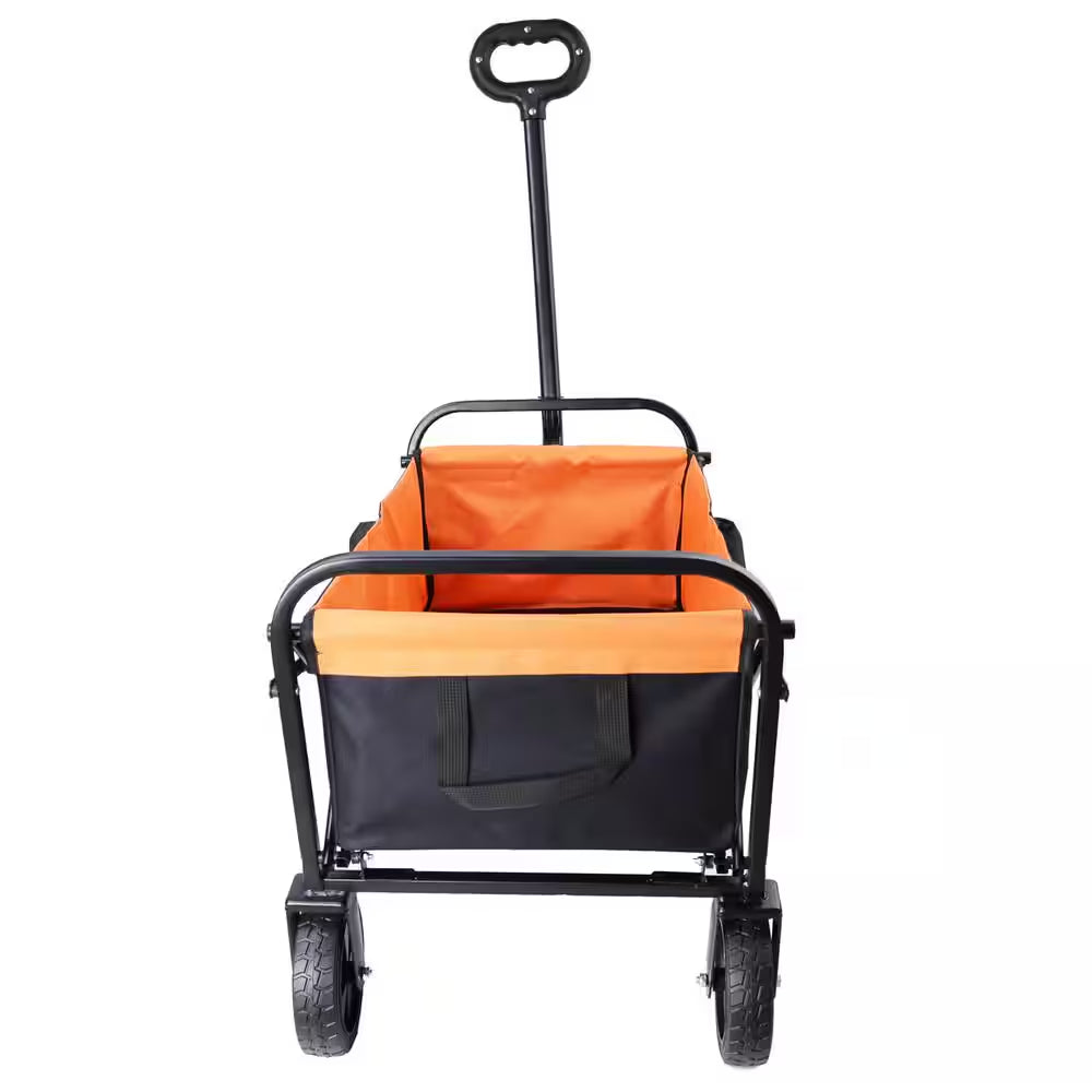 9.63 Cu. Ft. Metal Mini Portable Beach Trolley Garden Cart, Camping Foldable Folding Wagon for Outdoor/Park/Shopping