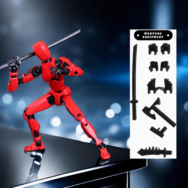 Assembled Finished Product 3-Piece Set of 3D Printed Multi-Joint Action Figures T13, Fully Movable Robot Model, Suitable for Stop-Motion Animation, Halloween Gifts and Christmas Gifts,Collectible Figurines Metal Anime Design Statues