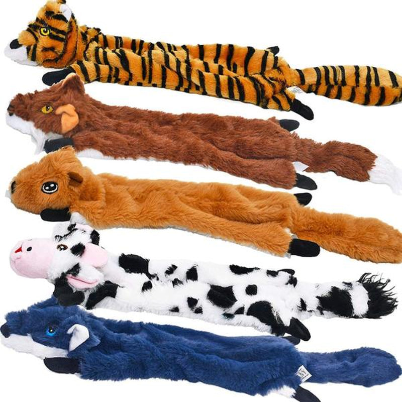 Dog Squeaky Toys 5 Pack, Pet Toys Crinkle Dog Toy No Stuffing Animals Dog Plush Chew for Large Dogs and Medium Dogs Squeeky