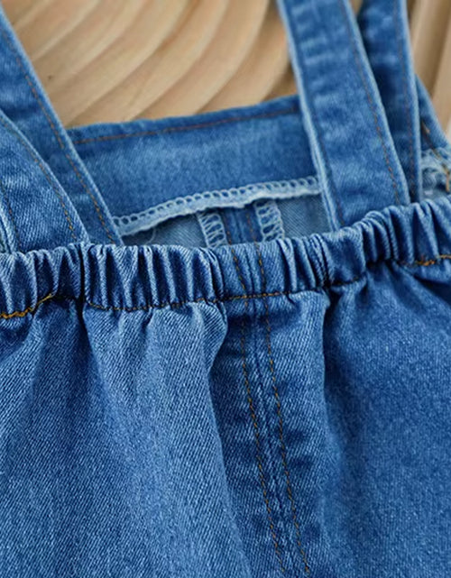 Load image into Gallery viewer, New Summer Newborn Girl Baby Clothes Outfit Sets Floral Shirt + Denim Overalls Suit for Girls Baby Clothing 1 Year Birthday Sets
