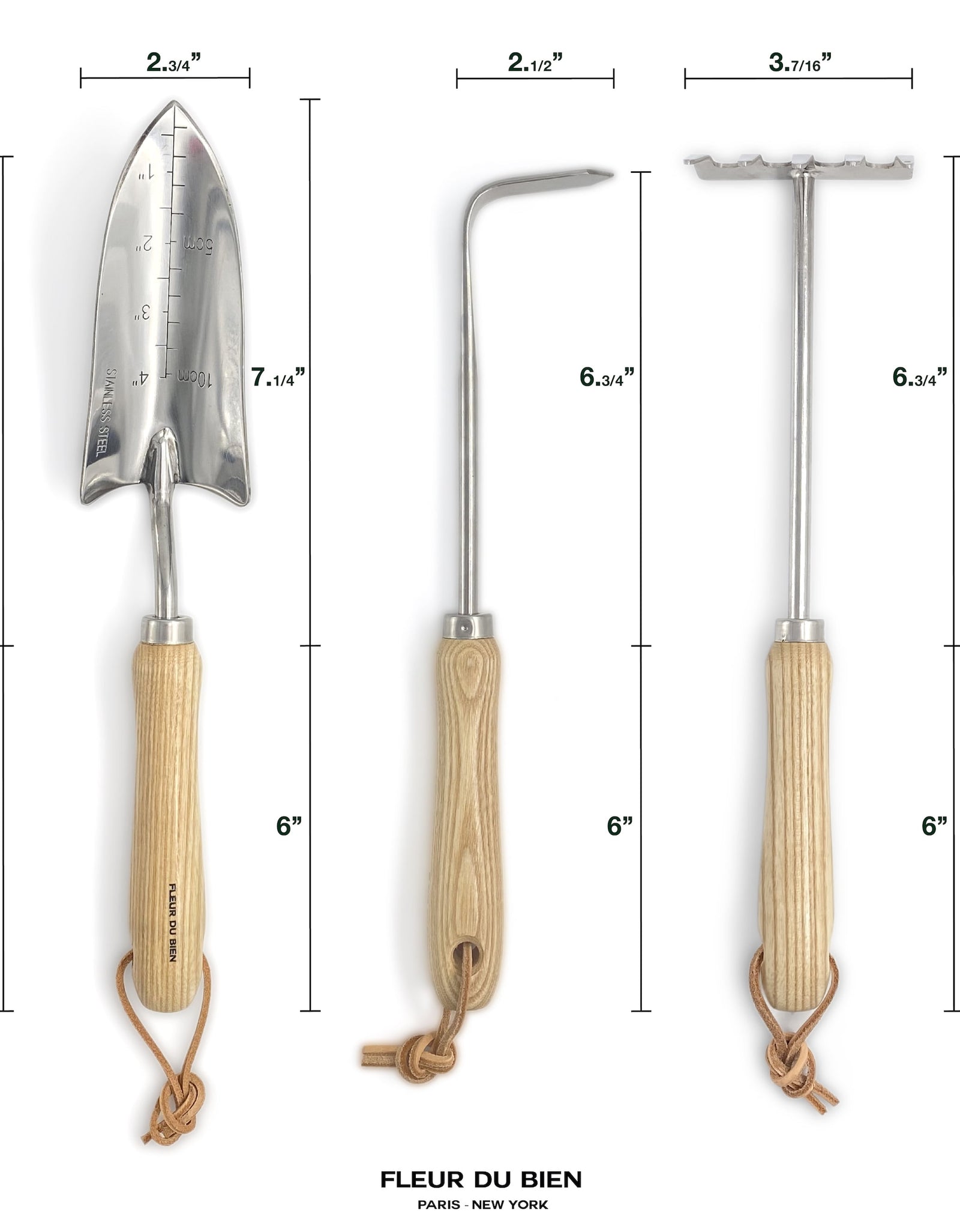 6 Piece Stainless Steel Heavy Duty Garden Tools Set, with Ash Wood Handle and Non-Slip Rubber Grip Pruner, Premium Canvas and Leather Storage Tote Bag, Outdoor Hand Tools, Garden Gift