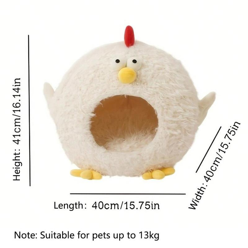 Cute Chicken Design Pet House, Semi-Enclosed Pet Bed, Soft & Comfortable Pet Nest, Pet Supplies for Small Dogs & Cats