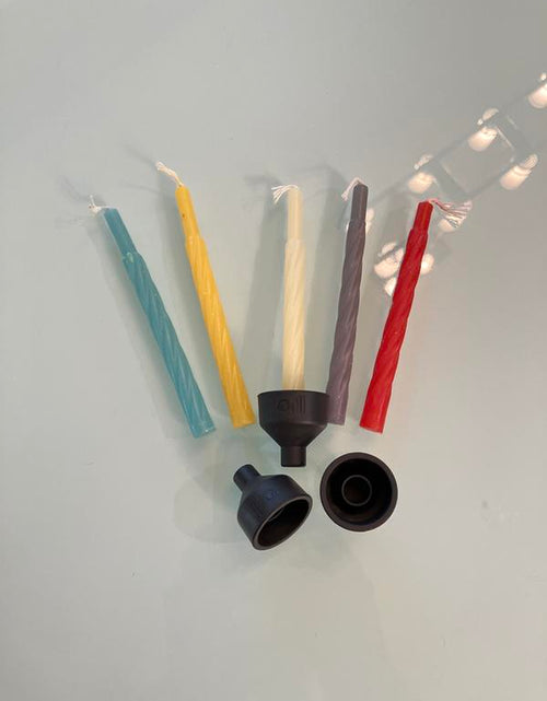 Load image into Gallery viewer, Orli Silicone Candle Cups for Chanukah Menorahs, Judaica by the Candleware Collective, #Hanukkah Candlestick Holder #Jewishtiktok Shabbat Candles
