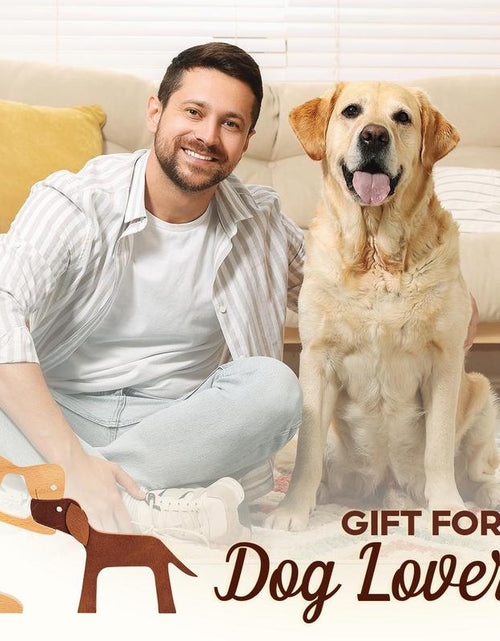 Load image into Gallery viewer, Pawfect House Man with Dog Wooden Pet Carvings, Handcrafted Wood Sculpture, Thoughtful Gift for Pet Owners, Memorial Dog Lover Decor
