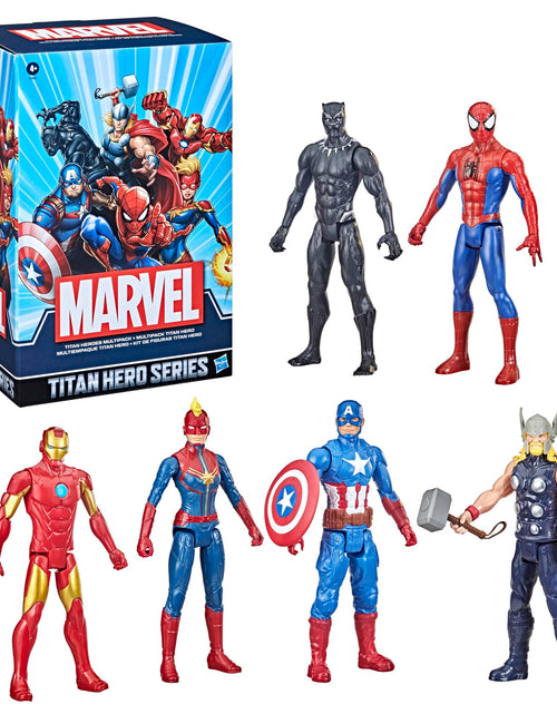 Load image into Gallery viewer, Marvel Titan Hero Series Action Figure Multipack 6 Action Figures 12-Inch Toys Inspired By Marvel Comics For Kids Ages 4 And Up (Amazon Exclusive)
