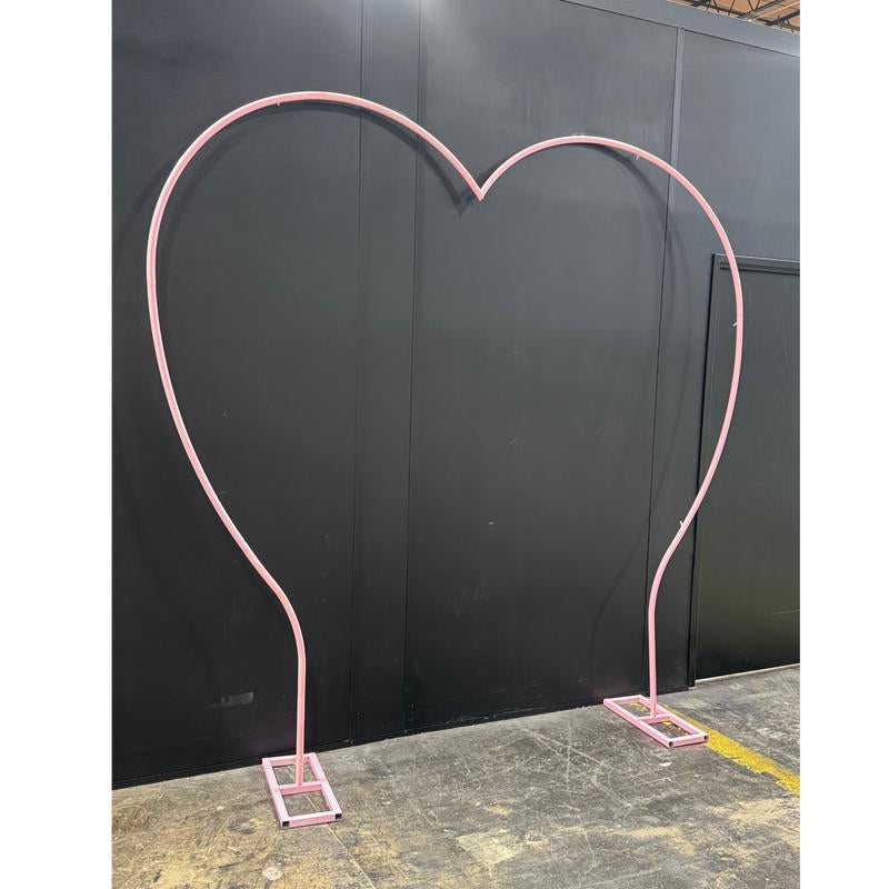 Its about Time Weddings Pink Heart Shaped Backdrop Stand Weddings Bridal Shower Party Decoration Tall Pink, Ceremony Arch Decor, Floral Arches Wedding 8.2Ft X7.8Ft