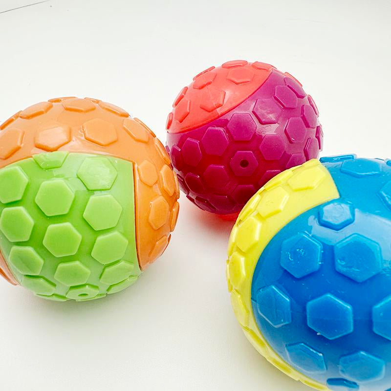 Pet Chew Toy Ball, 1/3 Counts Elastic Squeaker Sound Toy, Interactive Teeth Grinding and Cleaning Pet Toys, Pet Stress Relief Companion Toys