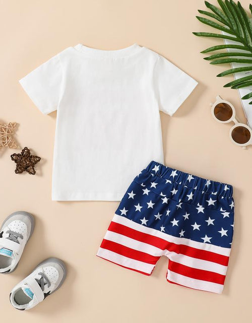Load image into Gallery viewer, Baby Boy 4Th of July Independence Day Toddler Shorts Outfit Red Pants Clothing Sets Clothing Baby Boy Clothes Products #Springtok
