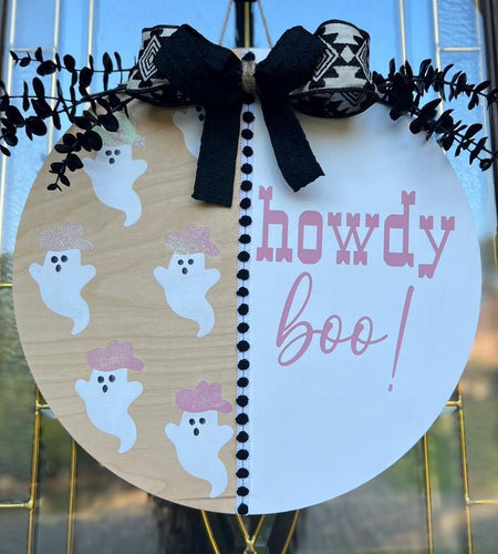 Howdy Boo! Halloween Door Hanger - Festive Home Decor Ornaments