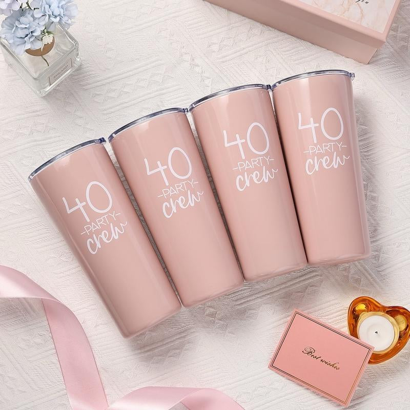 Celebrate 40 Party Crew Tumbler - 4 Pack | 22Oz | Exclusively for 40Th Birthday Party | 40Th Birthday Tumblers | 40Th Birthday Squad Tumblers