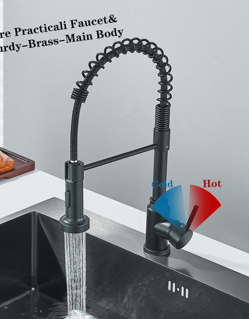 Load image into Gallery viewer, Senlesen Kitchen Faucets, Brushed Nickel Commercial Kitchen Faucet with Pull down Sprayer, Stainless Steel Kitchen Sink Faucets for 1 Hole, Single Handle Faucet for Sink Farmhouse Rv
