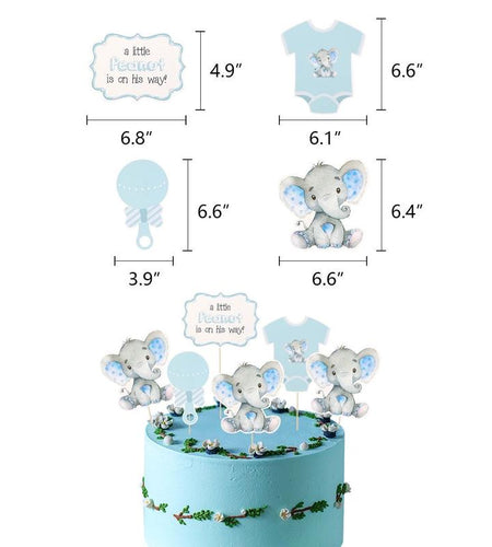 Elephant Baby Shower in Blue and Grey Party Package, Elephant Baby Shower for Boy Complete Kit, Boy Baby Shower in Blue and Gray