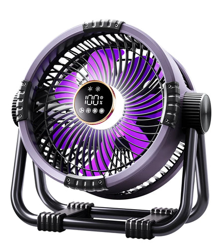 Camping Fan 20000Mah Rechargeable Portable Outdoor Camping Fan Wireless Camping Air Circulator Tent Ceiling Fan with LED Light