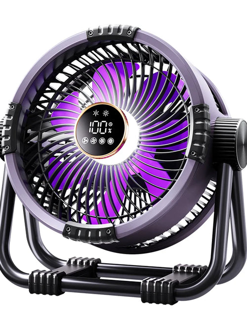 Load image into Gallery viewer, Camping Fan 20000Mah Rechargeable Portable Outdoor Camping Fan Wireless Camping Air Circulator Tent Ceiling Fan with LED Light
