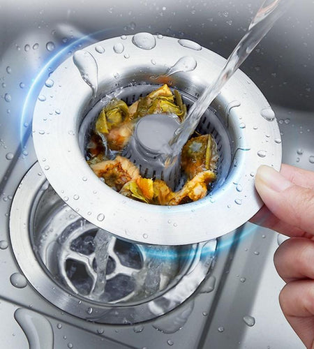 Upgraded 3 in 1 Kitchen Sink Drain Strainer - Stopper Set, Stainless Steel Kitchen Sink Stopper, Pop up Anti-Clogging Sink Strainer Basket Filter for US Standard 3-1/2 Inch Kitchen Drain