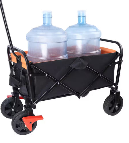9.63 Cu. Ft. Metal Mini Portable Beach Trolley Garden Cart, Camping Foldable Folding Wagon for Outdoor/Park/Shopping