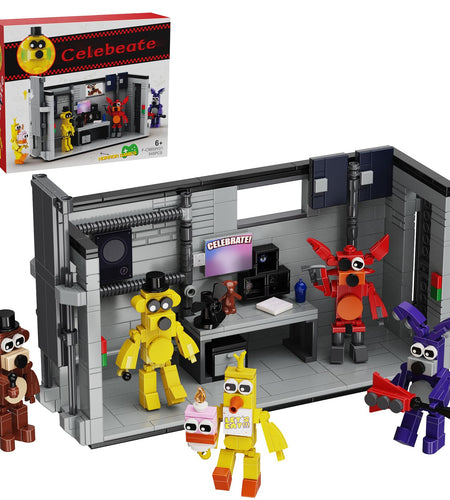 Five Nights Security Room Building SetFazbear Fredy Monster Action Figures Building Kit Toys for 6+(545PCS)