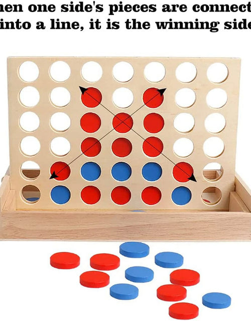 Load image into Gallery viewer, Wooden 4 in a Row Board Games Line up 4 Connect Games for Travel Board Games Foldable Classic Family Fun Toy for Kids and Adults
