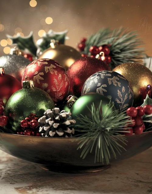 Load image into Gallery viewer, Elegant Christmas Ornament Wall Art Poster - High Quality Holiday Décor Physical Decoration, Aesthetic Holly Ornament Print Picture Unframe
