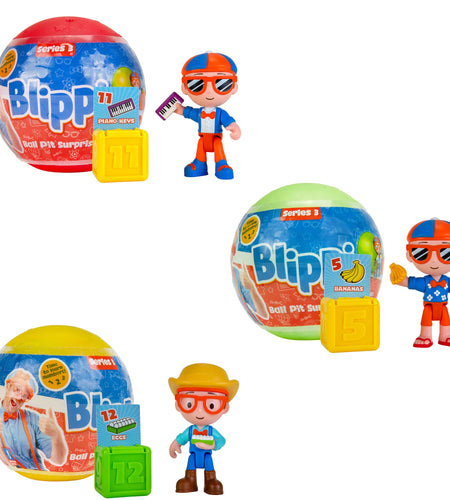 Blippi Ball Pit Surprise 3 Pack Bundle Learn Shapes and Numbers Toy Figures for Children and Toddlers