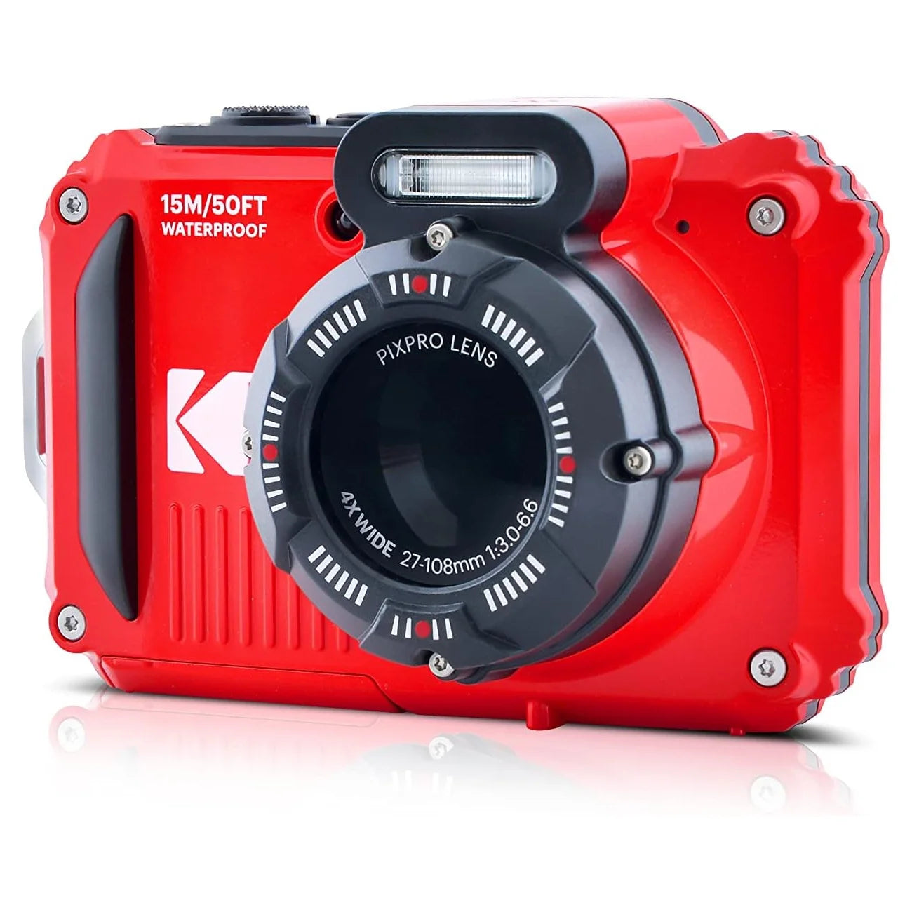 PIXPRO WPZ2 Full HD Rugged Waterproof Digital Camera, 16MP, Red
