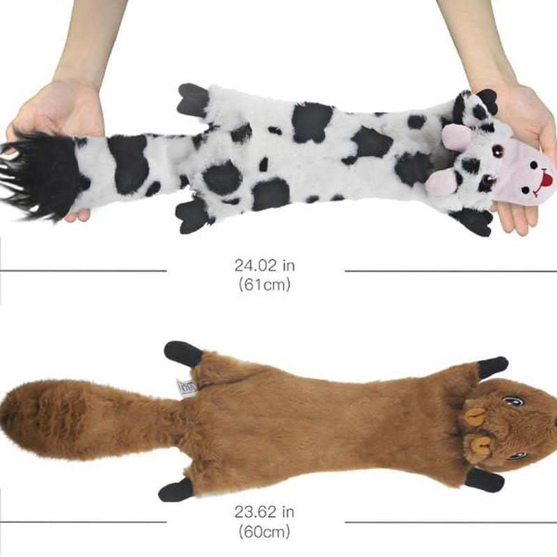 Dog Squeaky Toys 5 Pack, Pet Toys Crinkle Dog Toy No Stuffing Animals Dog Plush Chew for Large Dogs and Medium Dogs Squeeky