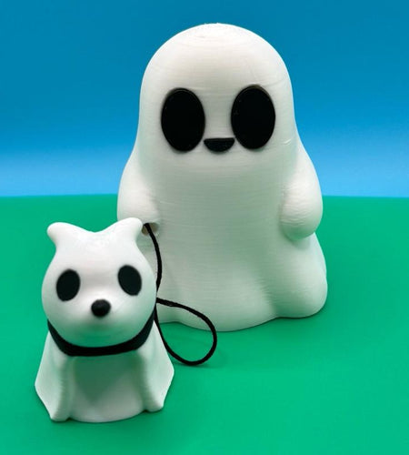 Cute Ghosts with Ghost Pets 3D Printed Figurines