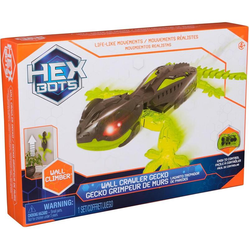 HEX BOTS Wall Crawler Gecko, Rechargeable Remote Control Robot Kids Toys, Climbs up Walls for Prank Toys & Games, RC Robot Toys for Boys & Girls Ages 4 & Up
