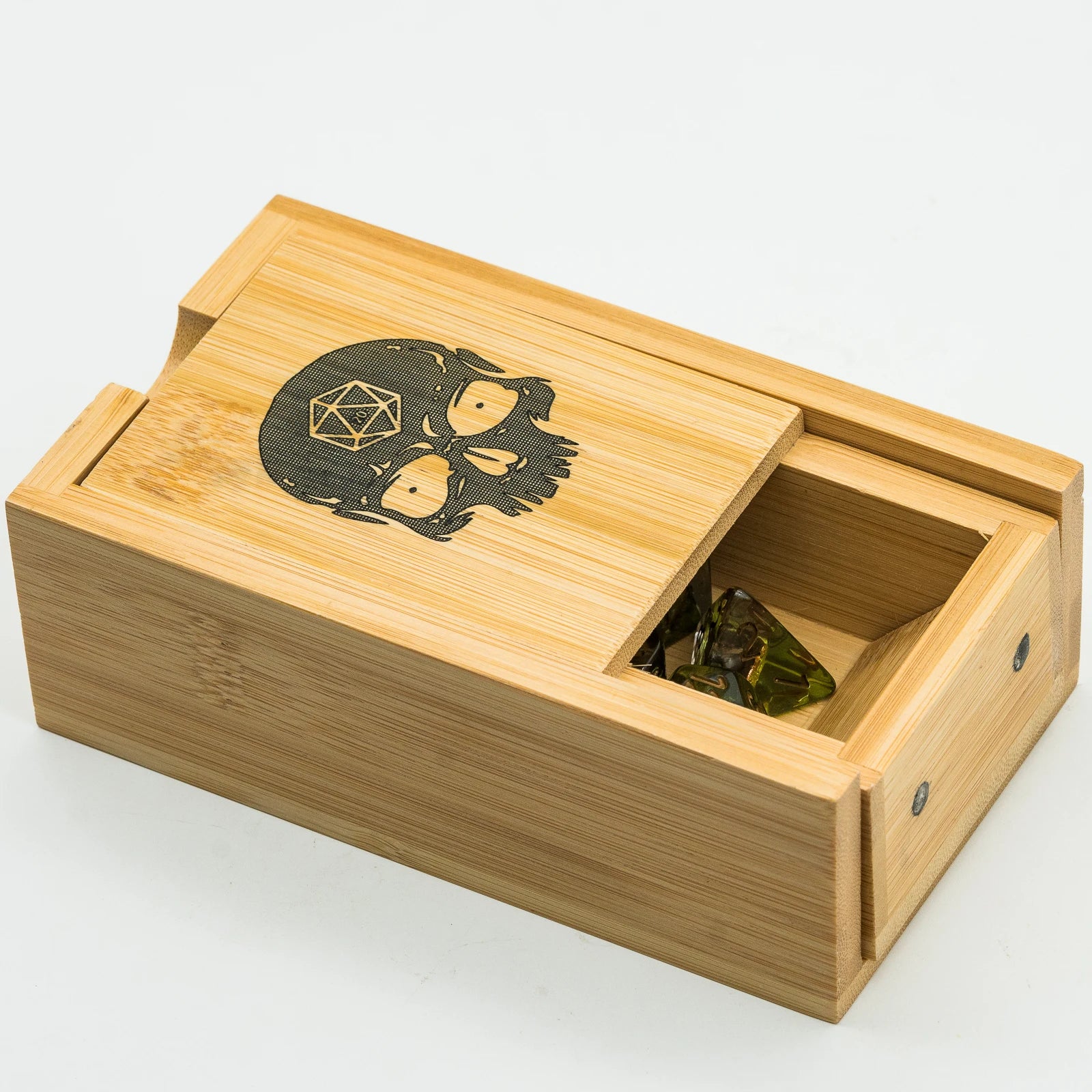 Bamboo Dice Tower Foldable Wooden Die Roller Castle Rolling Case Collapsible Dice Chest for Dnd,D&D,Rpg,Board Game Accessory