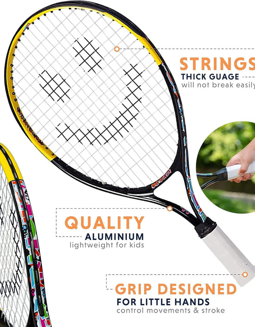 Load image into Gallery viewer, Kids Tennis Racket with Training Videos – Aluminum Youth Tennis Racket with Neoprene Handle for Children Age 5-12 – Learn Faster and Play Better by
