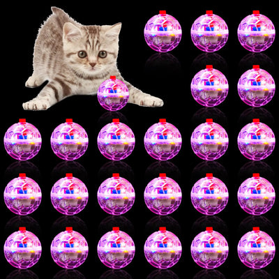MVNIHEK 24 Piece Light Up Cat Balls Ghost Hunting Equipment Indoor Motion-Activated Magic Cat Ball Plastic Glowing Pet Toys