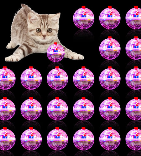 MVNIHEK 24 Piece Light Up Cat Balls Ghost Hunting Equipment Indoor Motion-Activated Magic Cat Ball Plastic Glowing Pet Toys