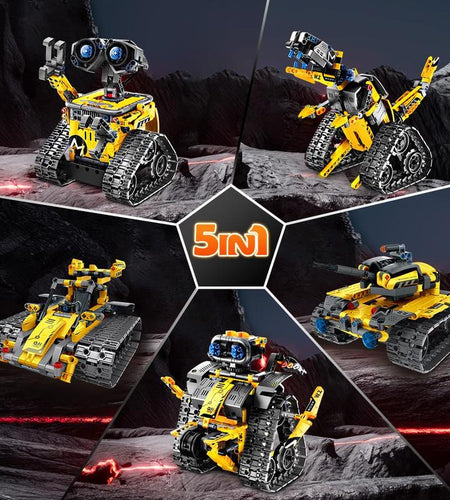 Robot Toys for Kids, 520 PCS App & Remote Control Robotics Kit, 5-In-1 RC Wall Robot, Engineer Robot & Dinosaur Building Toy, Gift for Boys & Girls 6+