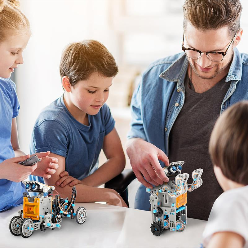 Sillbird STEM 12-In-1 Education Solar Robot Toys -190 Pieces DIY Building Science Experiment Kit for Kids Aged 8-10 and Older,Solar Powered by the Sun