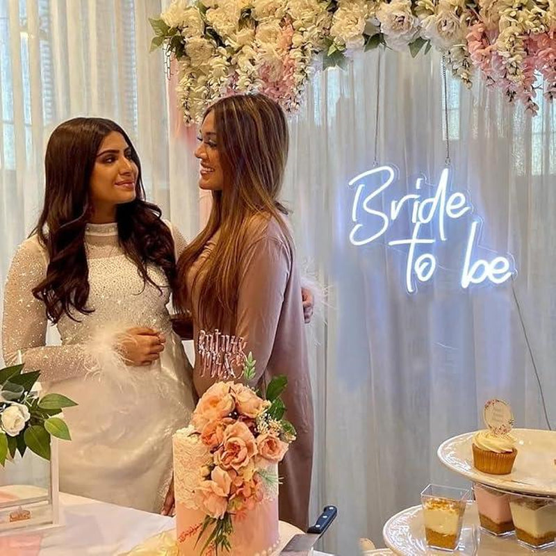 Bride to Be Neon Sign White LED Neon Lights for Bridal Shower Decor Bachelorette Engagement Party Bride to Be Sign for Wedding Neon Light Wall Decor