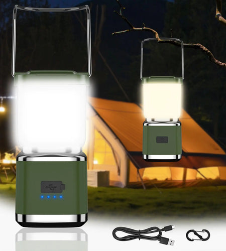LED Camping Lantern 1000 Lumens Camping Lantern Rechargeable with 4 Light Modes Waterproof Camping Essentials Mini Lantern Flashlight for Camping Hurricane Emergency Hiking Power Outages