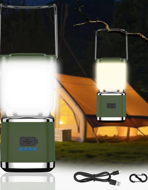 Load image into Gallery viewer, LED Camping Lantern 1000 Lumens Camping Lantern Rechargeable with 4 Light Modes Waterproof Camping Essentials Mini Lantern Flashlight for Camping Hurricane Emergency Hiking Power Outages
