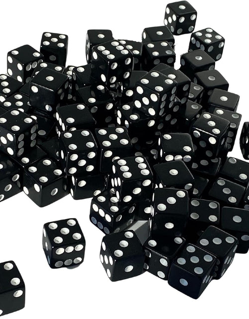 Load image into Gallery viewer, D6 Standard 16 Mm Opaque Dice with Pip Dots - 200 Pack - Black
