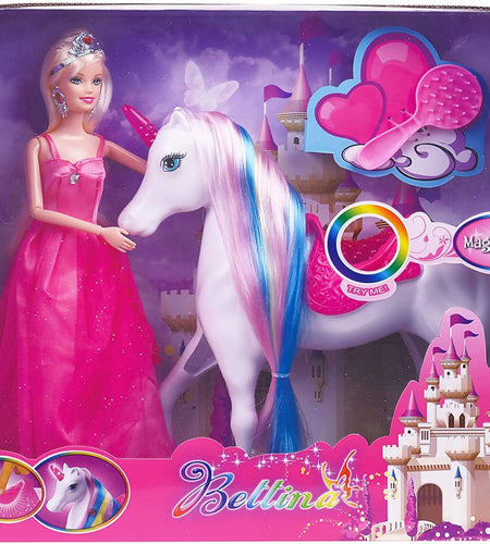 Magic Light Unicorn and Princess Dolls Unicorn Horse Toys for Girls/Boys Unicorn Doll Toys Playset Best Gifts for Christmas Birthday for Kids Aged 3 4 5 6 7 8+