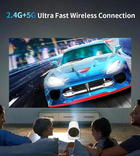 Portable Retro Game Projector – 10,000+ Built-In Retro Games, 1080P HD, Android 11, Dual Wireless Controllers | Portable Outdoor Movie & Gaming Projector W/ Auto Keystone, Wifi, Bluetooth – Perfect Gift for Family, Kids & Gamers