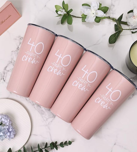 Celebrate 40 Party Crew Tumbler - 4 Pack | 22Oz | Exclusively for 40Th Birthday Party | 40Th Birthday Tumblers | 40Th Birthday Squad Tumblers