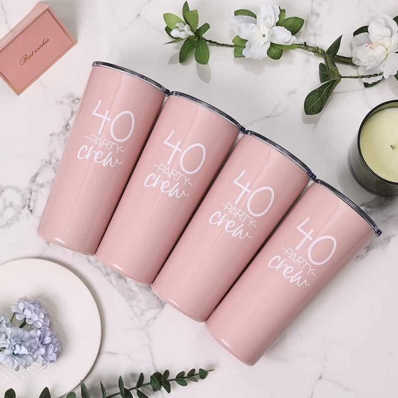 Celebrate 40 Party Crew Tumbler - 4 Pack | 22Oz | Exclusively for 40Th Birthday Party | 40Th Birthday Tumblers | 40Th Birthday Squad Tumblers